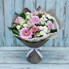 Букет цветов из:  Герберы, Альстромерии и Хризантемы #REPLACE_PRED# Стрежевом