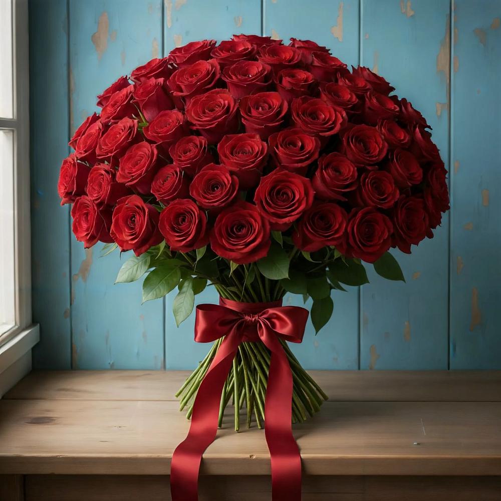 Букет Красные розы Блэк Меджик в Стрежевом